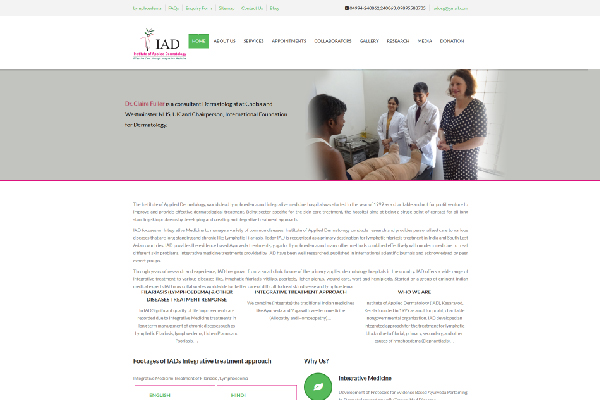 Institute of Applied Dermatology Website Screenshot